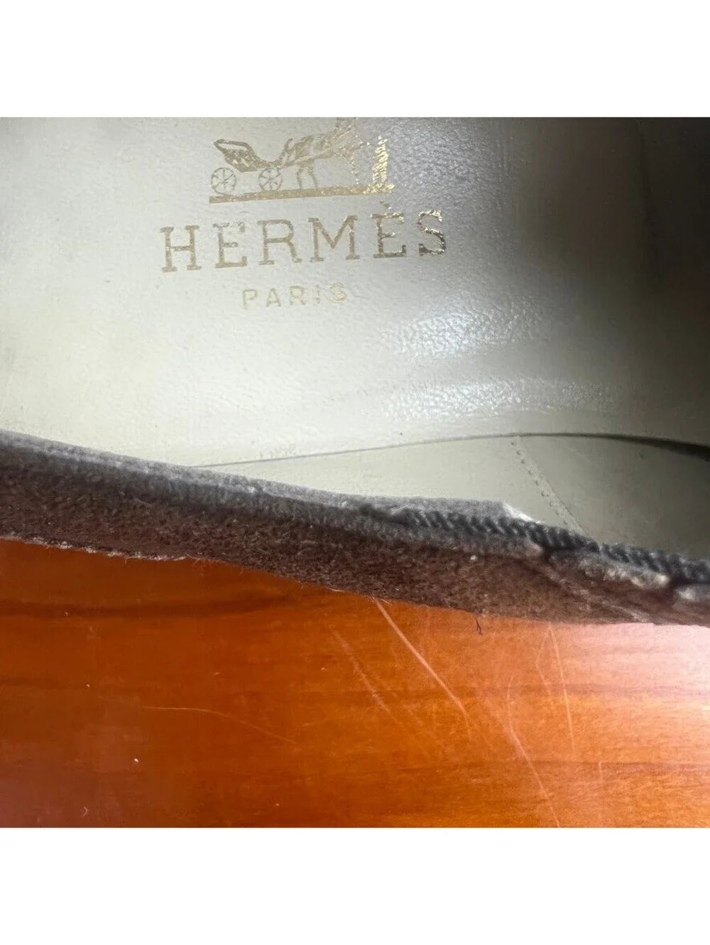 Hermès Paris Brown Suede Wingtip Slip-On Loafers Women's Made in France Size 5.5